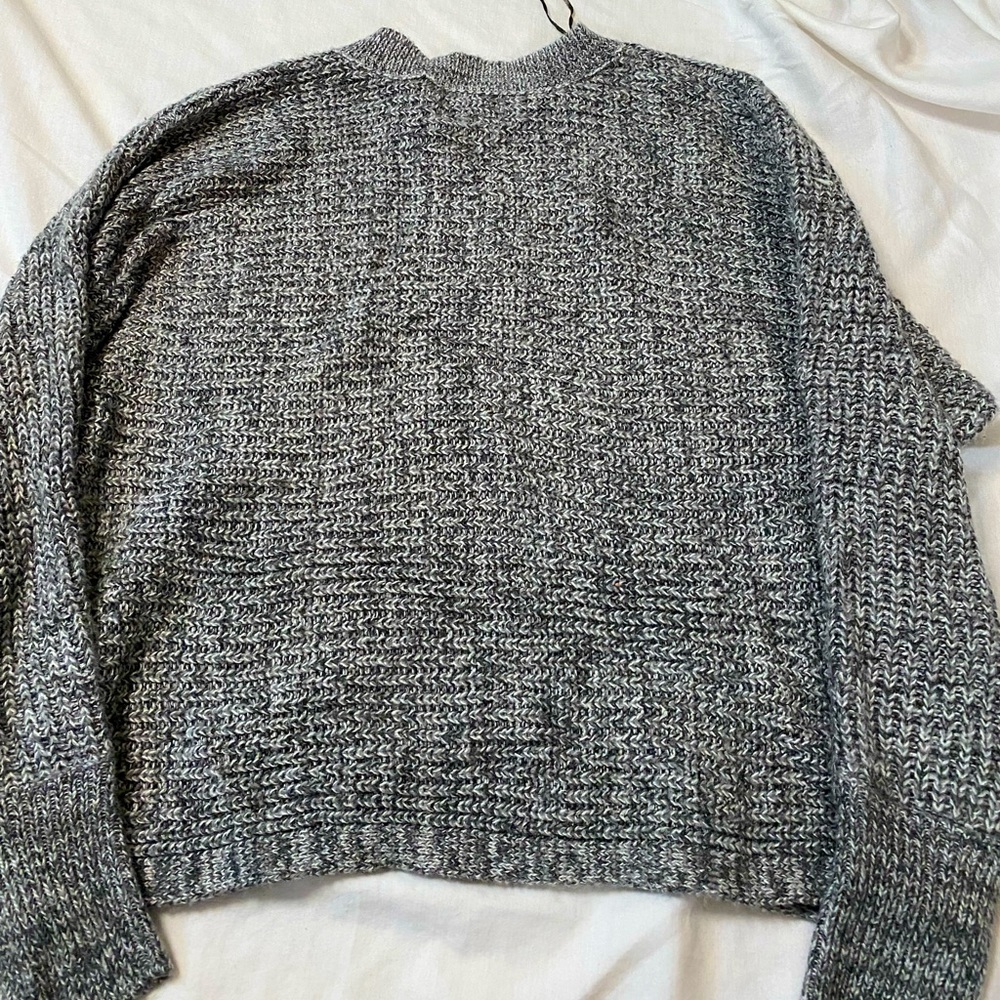 Pink Rose Grey Knitted Sweater